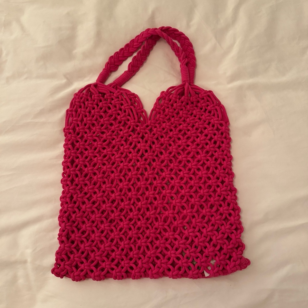 J. Crew Pink Braided Tote Bag